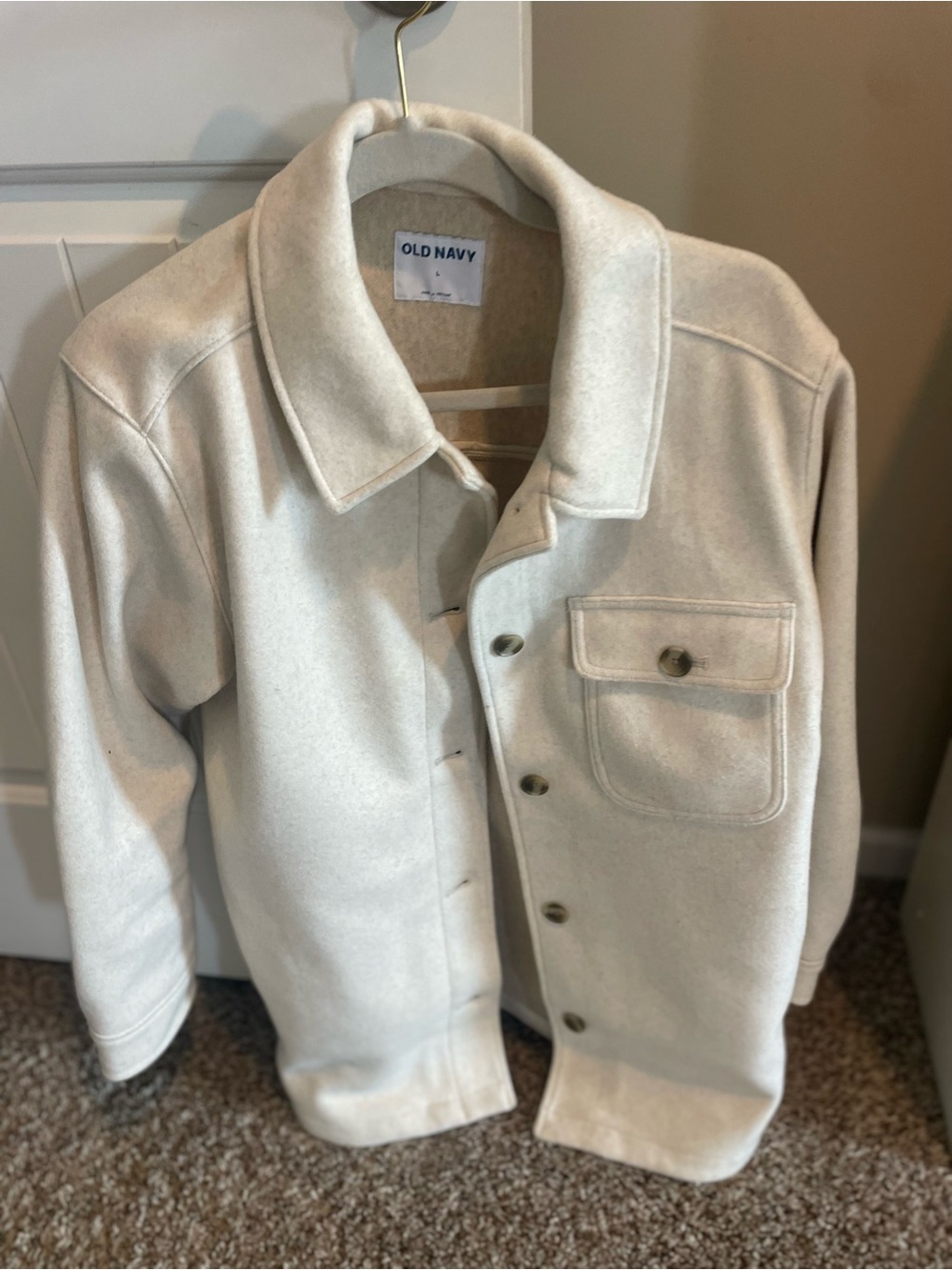 Old Navy Cream Button-Front Shacket